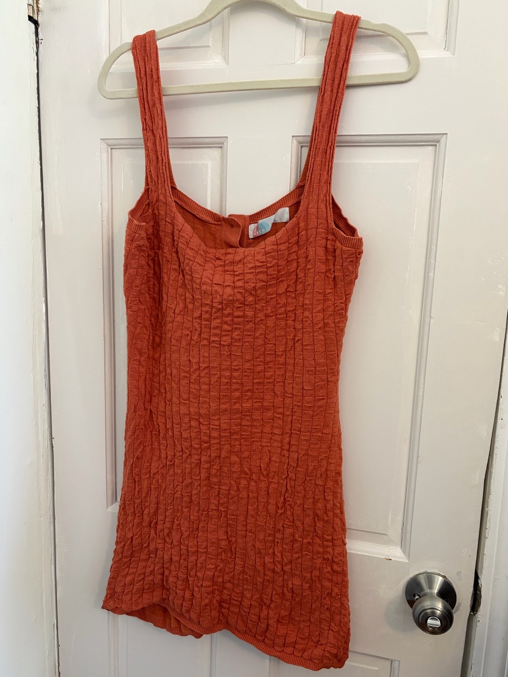 FLAWED Free People Beach Short and Sweet Mini Dress Cotton blend burnt orange L